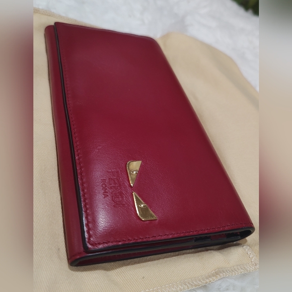 FENDI monster authentic long wallet; Excellent condition red and black leather - Picture 2 of 13